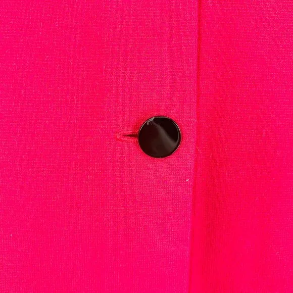 Karl Lagerfeld Red Bow Sleeve Button Down Sweater Jacket - Picture 3 of 6